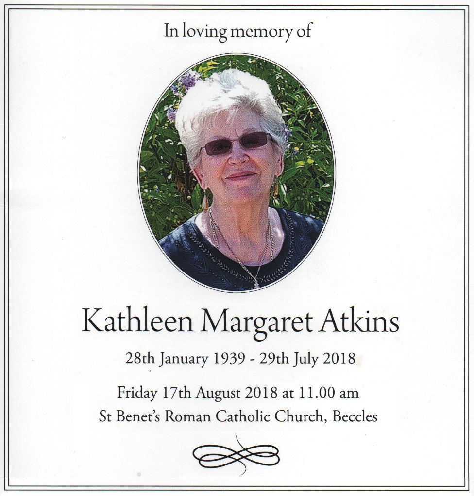 July 29 Kathleen Margaret Atkins RIP